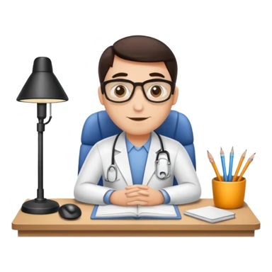 A bug who is a therapist sitting in his office  sticker