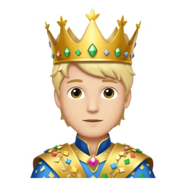Festival Prince – gold sash + confetti crown, Golden Princes. sticker
