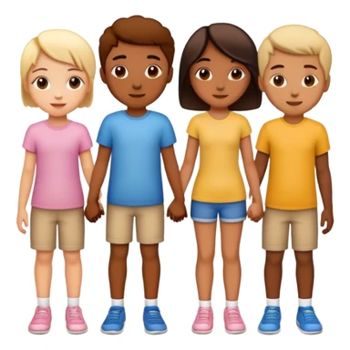 Three friends holding hands, girl in the middle and two boys on each side  sticker
