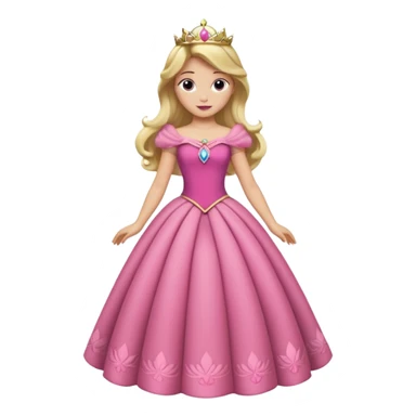 Princesa aurora Disney com vestido rosa e corpo inteiro sticker