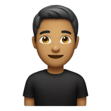 person wearning black t shirt sticker