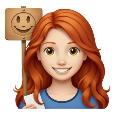 Long haired redhead holding a sign that says LURK sticker