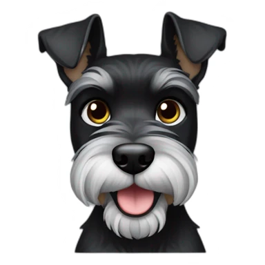 Emoji perro Schnauzer negro jugando sticker