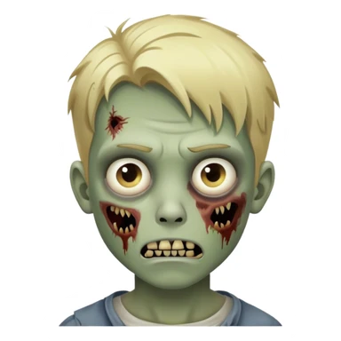 boy zombie with blonde hair sticker