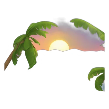 Beach with sunset sticker