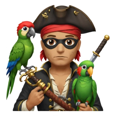 pirate with a parrot sticker
