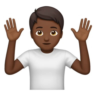 The emoji is as follows: head down while shaking it left and right moderately, right hand up near the head in this emoji position ☝️ while shaking forward and backwards moderately and gives the vibe of "nah we gotta go" or "nah fk this shi we out" sticker