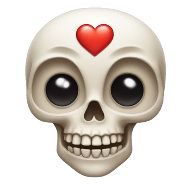skull with heart eyes sticker