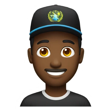 Un chico negro con gorra sticker