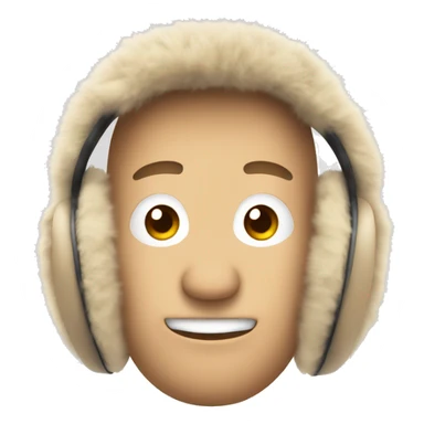 beige fuzzy earmuffs sticker