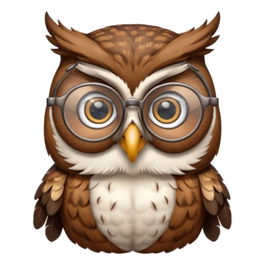 Owl with reading glasses sticker
