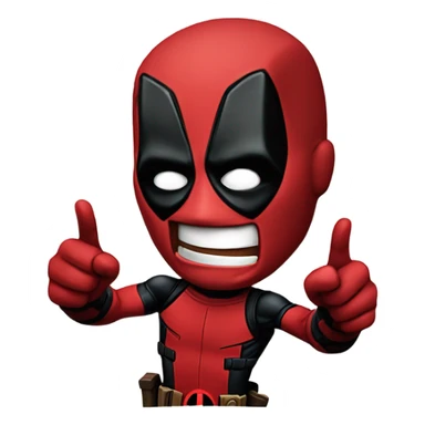 Deadpool flipping you off with both hands sticker