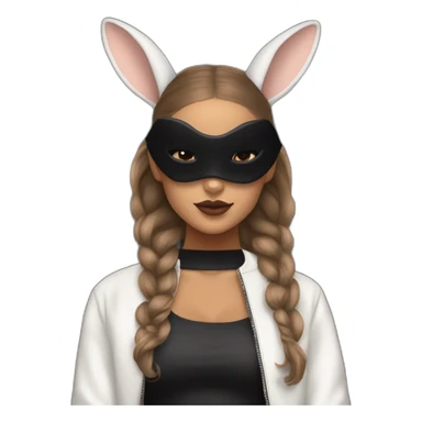 ARIANA GRANDE LA CHANTEUSE dans dangerous woman avec le masque de lapin noir en cuire sticker