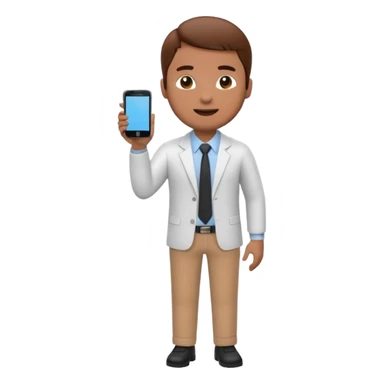 A 3D full body MNC Employee bitmoji talking on mobile with someone sticker