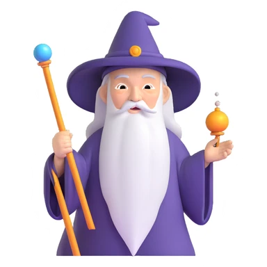 old Chinese wizard sticker
