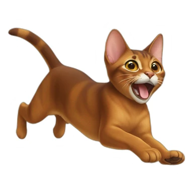 Abyssinian cat jumping sticker