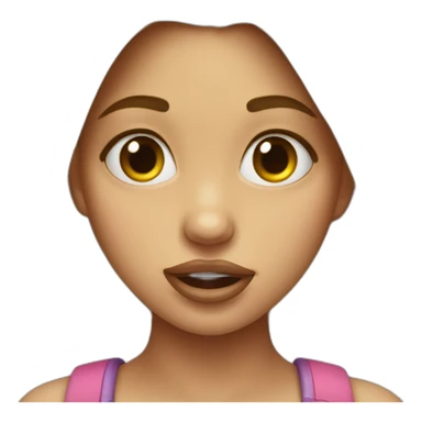 Girl sticking tongue out with crossed eyes sticker