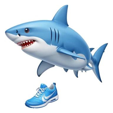 Shark with blue tennis sticker