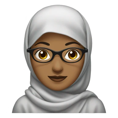 A muslim women wearing a syar’i hijab and round glasses sticker
