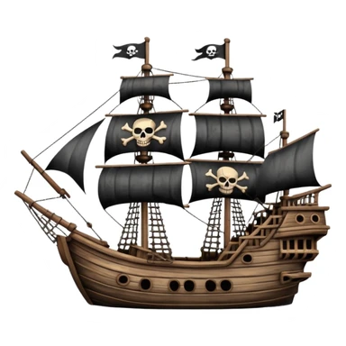pirate ship with skull flag sticker