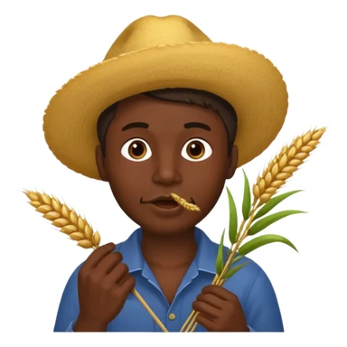 Campechano con una ramita de trigo en la boca sticker