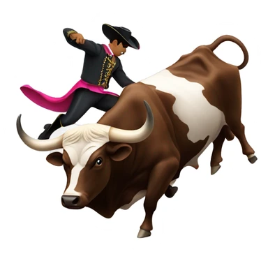 a bullfighter dodges a bull sticker