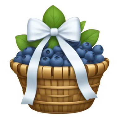 Blueberry basket with floral white bow  sticker