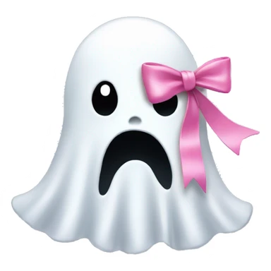 Ghost with pink bow sticker