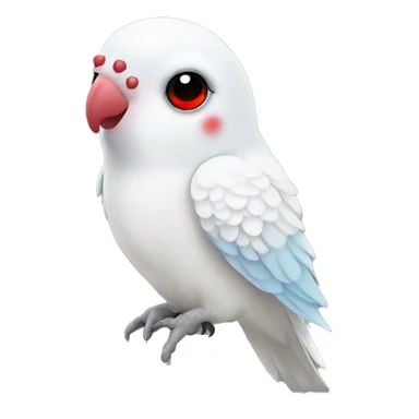 white budgie parrot with red eyes sticker