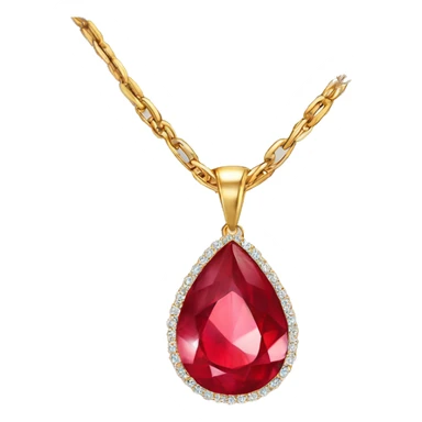 ruby on a necklace tear closeup chain laid big sticker
