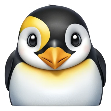cinematic-adult-emperor-penguin-portrait-emoji,-head-tilted-playfully-and-inquisitively,-with-glossy,-pristine-plumage,-sparkling-eyes-filled-with-curiosity,-simplified-yet-irresistibly-adorable-features, black face sticker