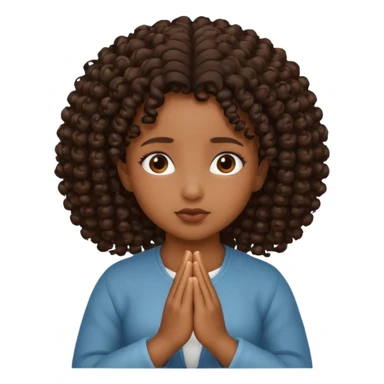 brown girl praying curls black sticker