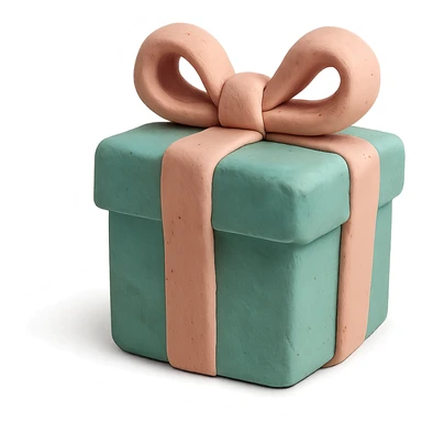 claymation style 3D gift box with pastel colors sticker