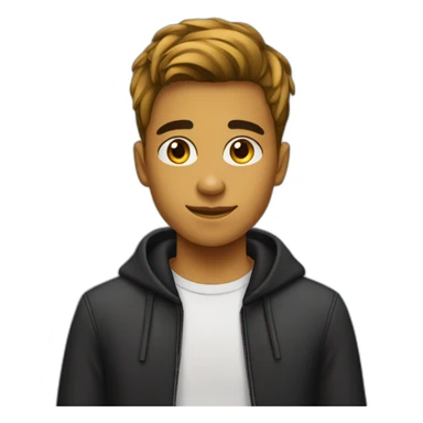 Adolescent garçon cheveux noirs court lisse sticker