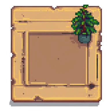 wooden board pixel art style, no background sticker