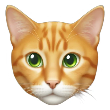 Orange cat with green eyes and white spot at forehead sticker