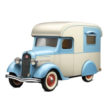 hot rod ice cream caravan,1935 fiat trailer,pearl blue  sticker