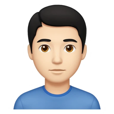 man black hair light skin tone sticker