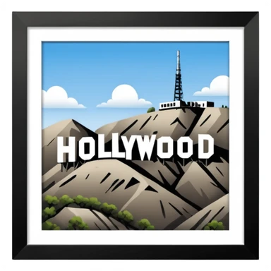 hollywood sign sticker