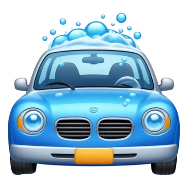 create me an image for a vertical in my super app, Car wash, entering the auto wash machine with soup...etc sticker