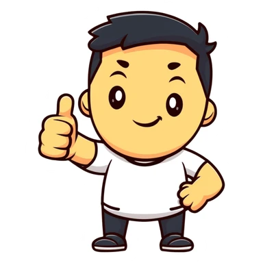 cool guy giving a thumbs up sticker