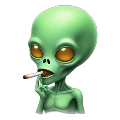 alien face smoking sticker