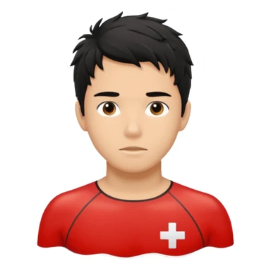 Lifeguard Teenager with Black messy hair swimming to save someone sticker