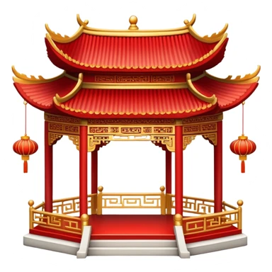 Small delicate Chinese pavilion sticker