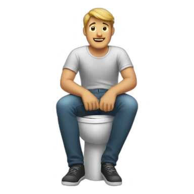 Man sitting on the toilet sticker