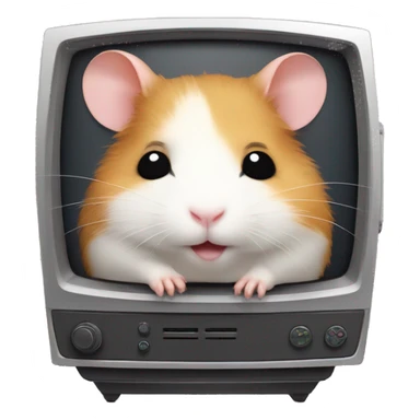 a cute hamster sleeping in a TV set with antennae. sticker