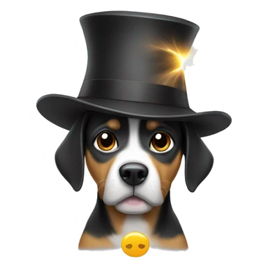 Two dog DJ wearing a magic hat sticker