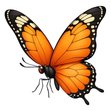 butterfly missing one wing, the remaining wing cracked sticker