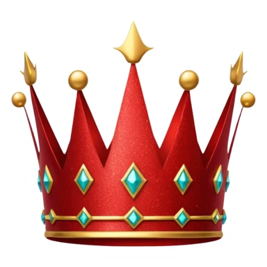 red glitter crown sticker