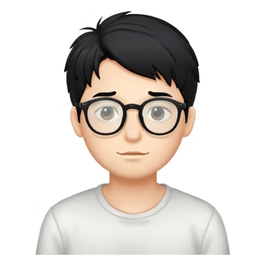soft boy with glasses and black hair little messy  sticker